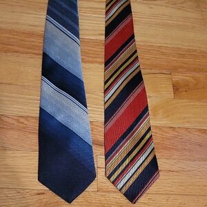 Striped Blue and Multicolor Ties